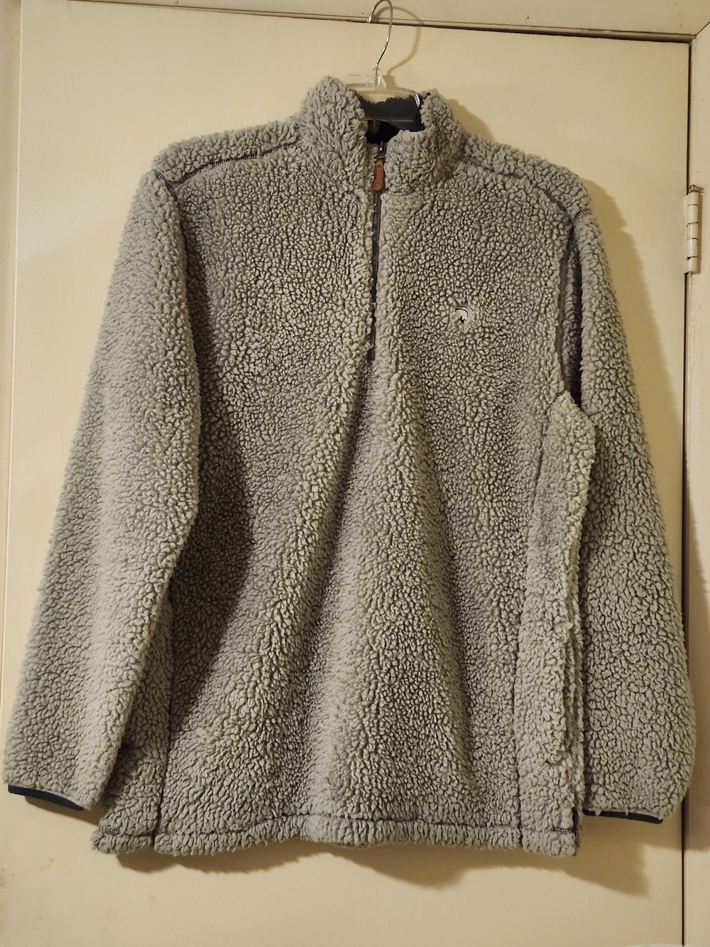 Southern Shirt Women's Light Gray Sherpa Cottage Core Boyfriend Fit Jacket L